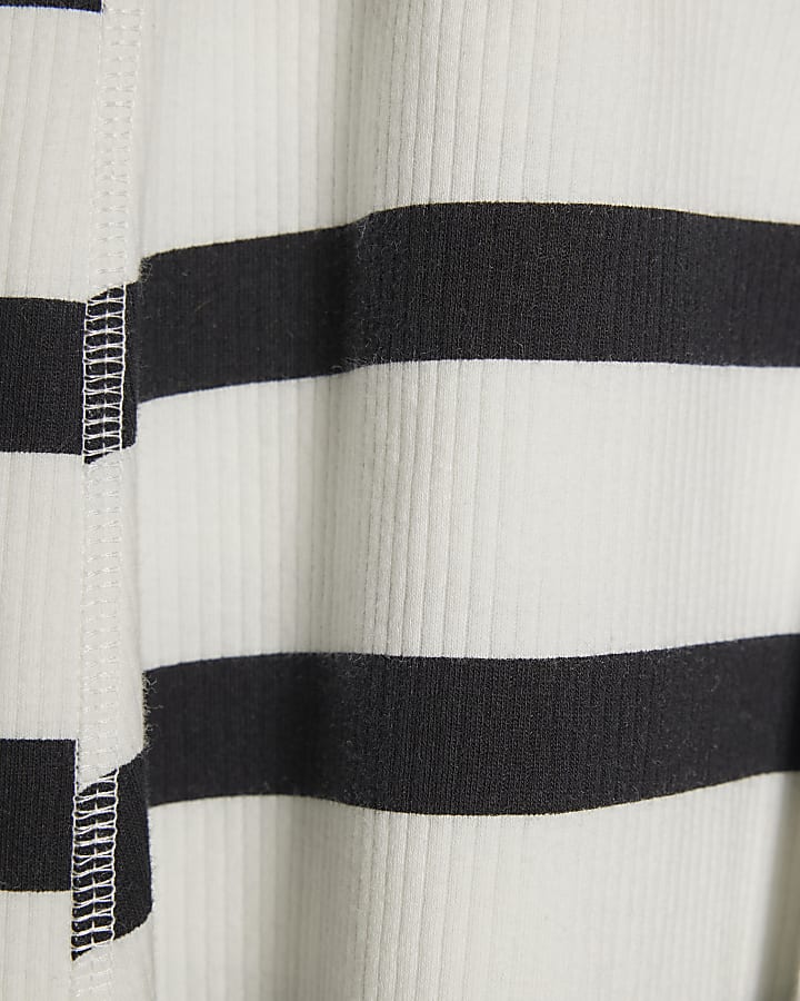 River Island Girls Black Stripe Polo Dress