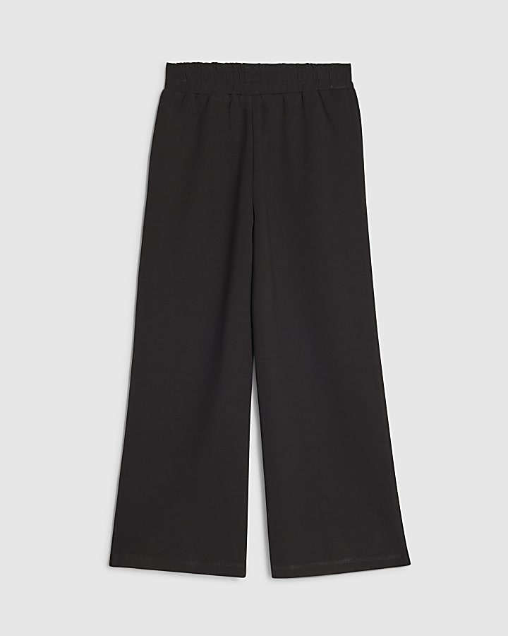 River Island Girls Black Studded Wide Leg Joggers