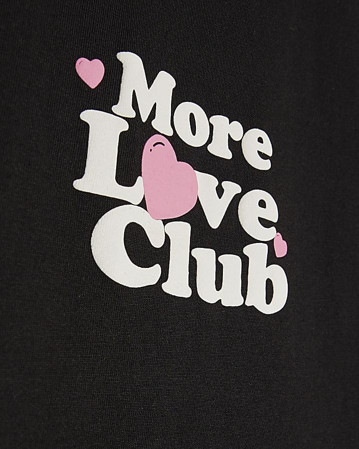 River Island Girls Black T-Shirt And Leggings Set