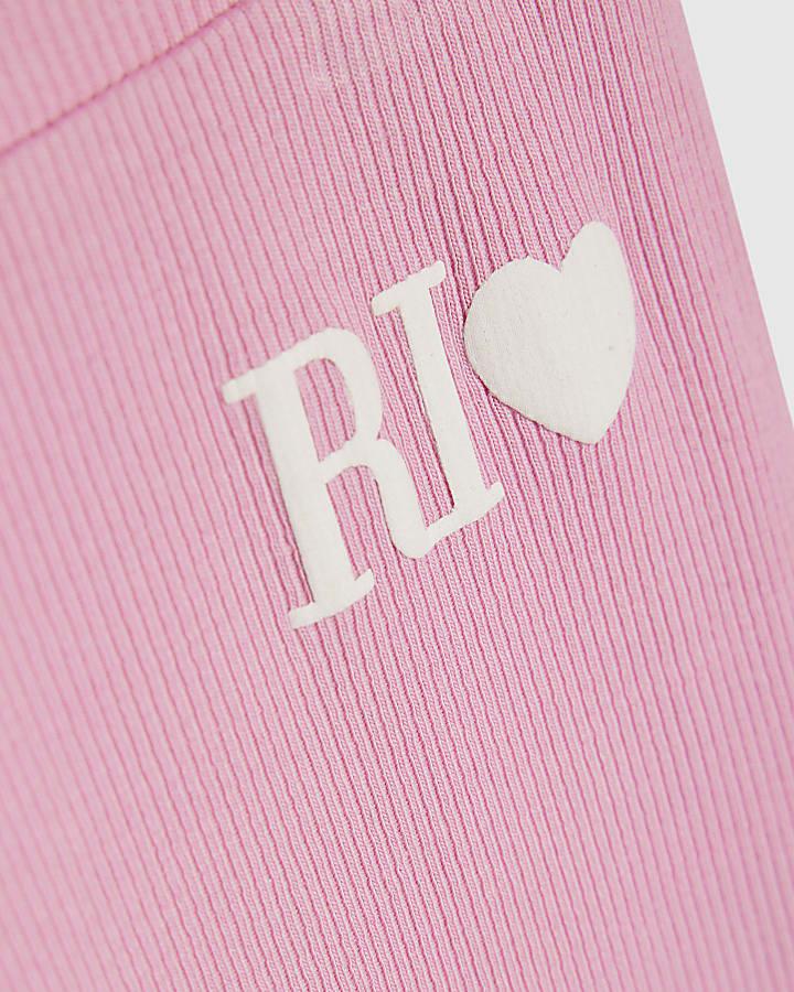 river island Girls Black T-Shirt And Leggings Set