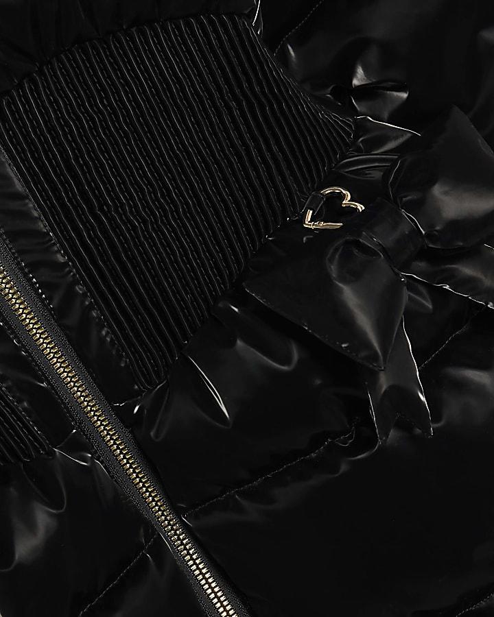 river island Girls Black Waisted Padded Jacket