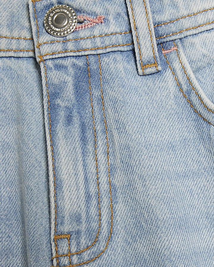 River Island Girls Blue Barrel Leg Jeans