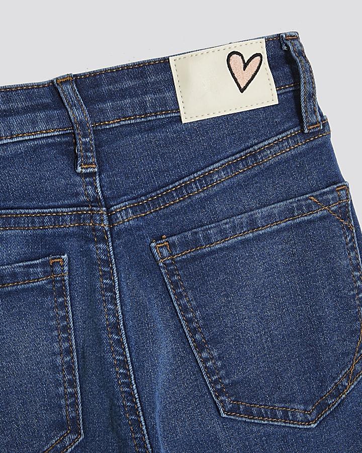 river island Girls Blue Bow Keyring Flared Jeans