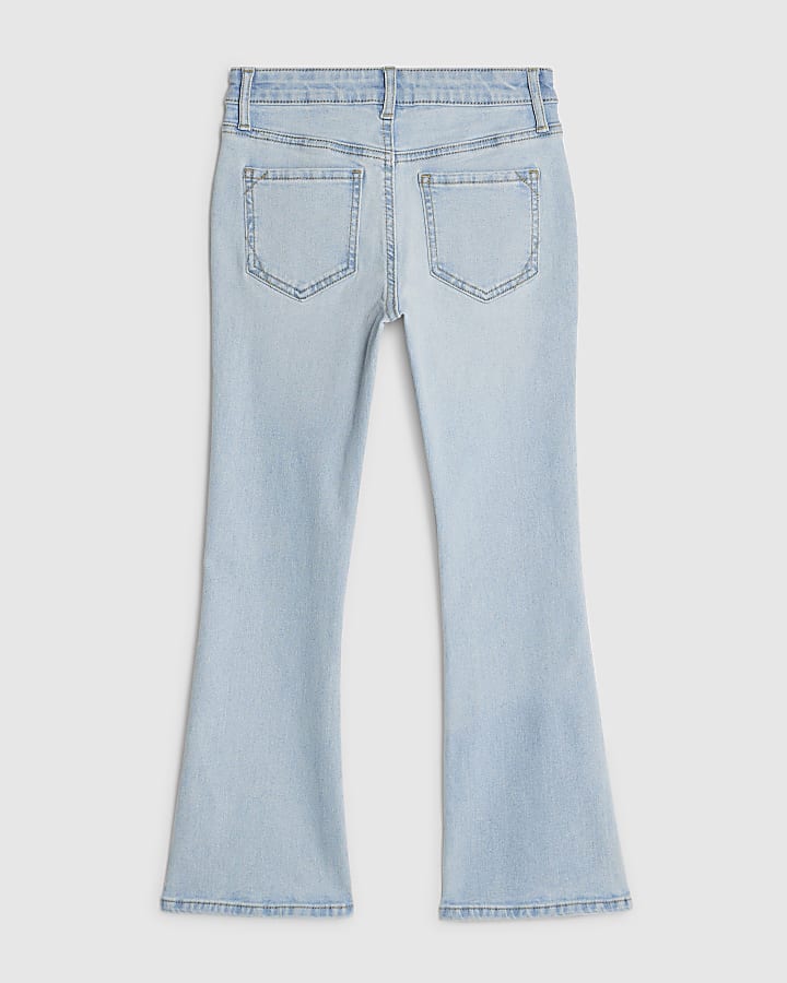 River Island Girls Blue Keychain Flared Jeans