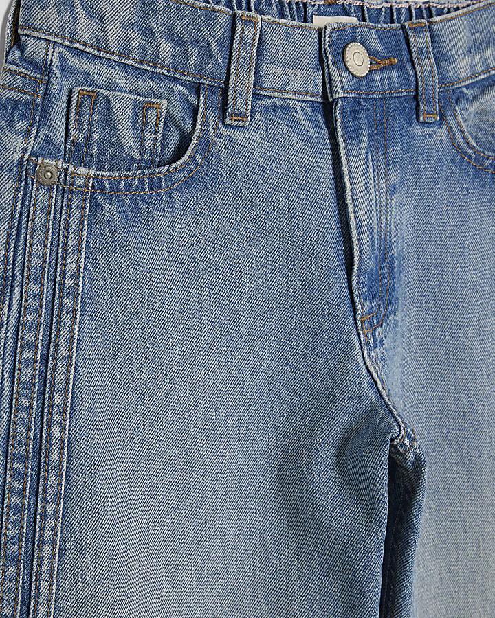 River Island Girls Blue Pull On Wide Leg Jeans