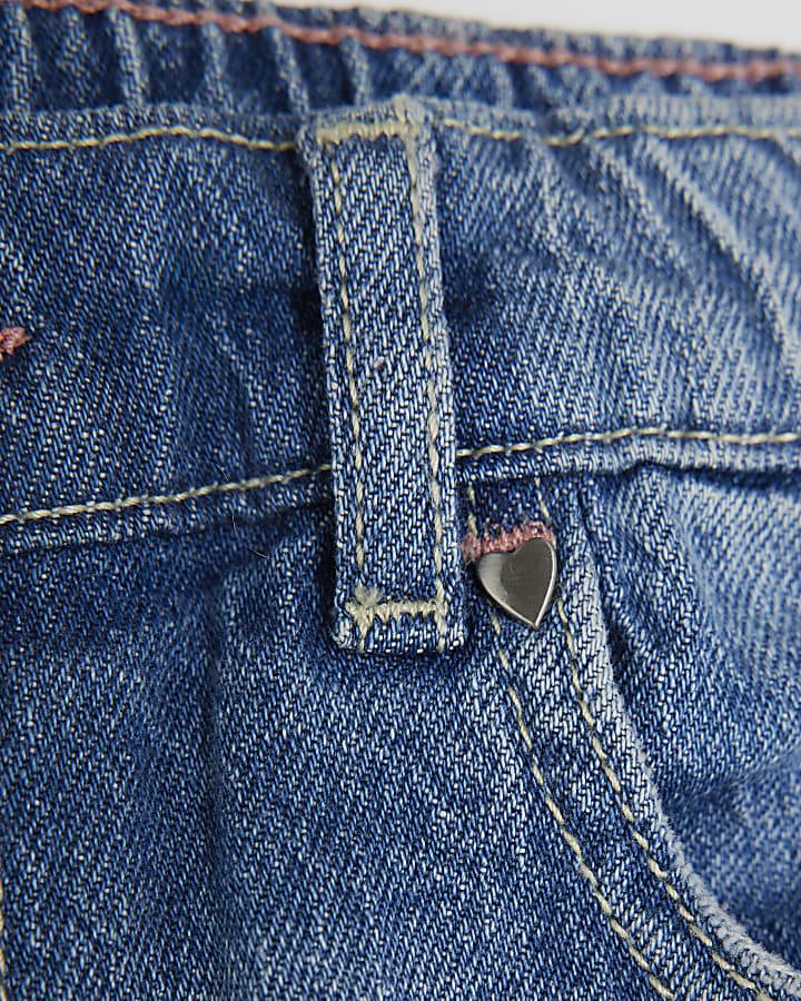 River Island Girls Blue Ripped Straight Jeans