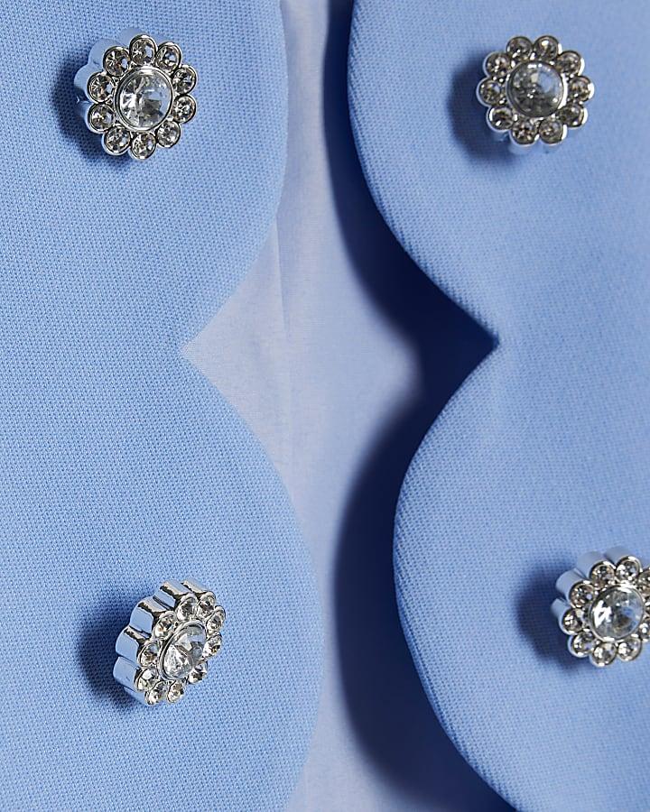 River Island Girls Blue Scallop Skirt Set