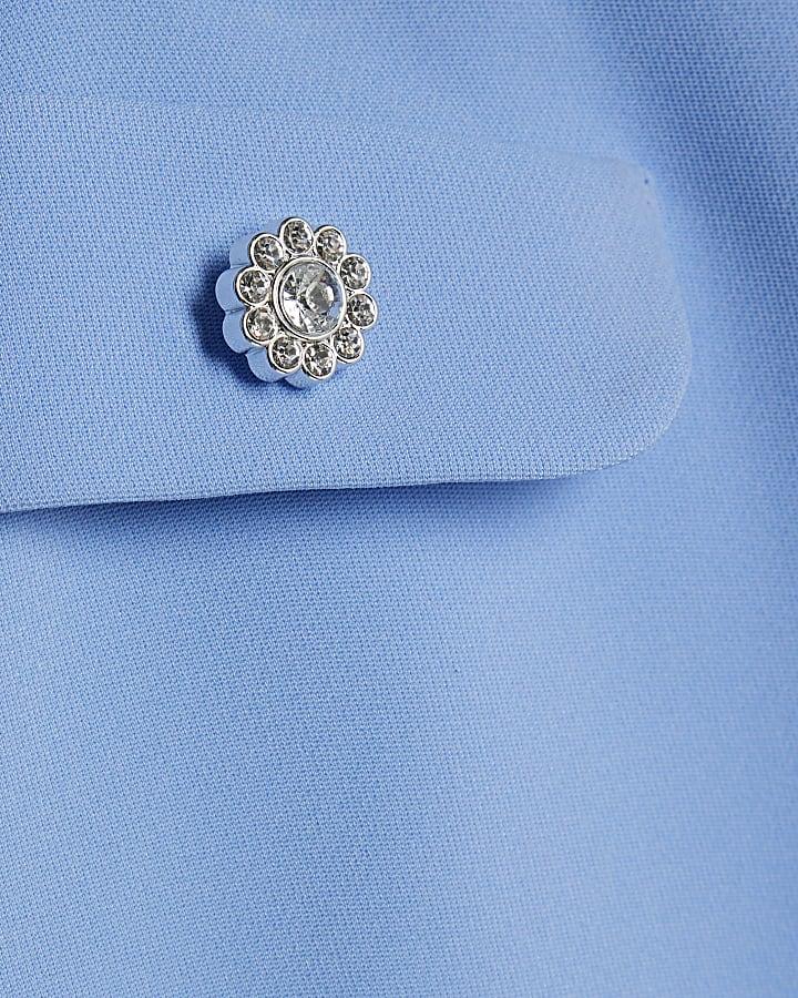 river island Girls Blue Scallop Skirt Set