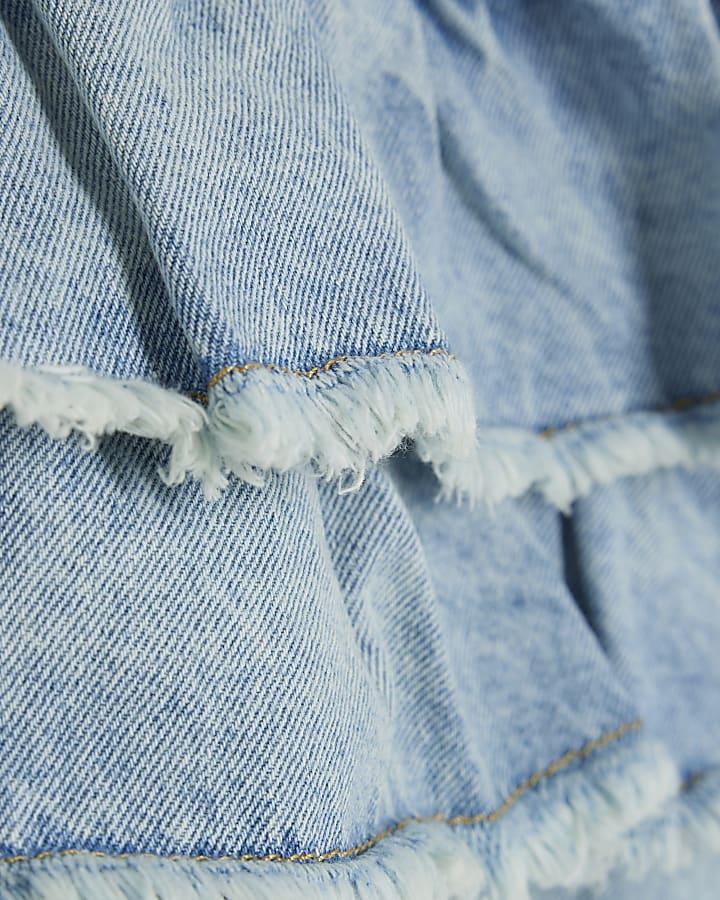 River Island Girls Blue Tiered Skirt