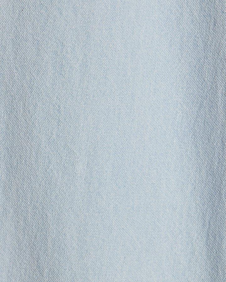 River Island Girls Blue Wide Leg Bow Jeans