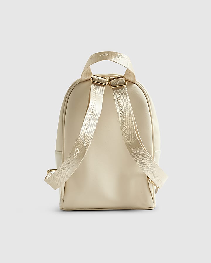River Island Girls Brown Heart Monogram Backpack