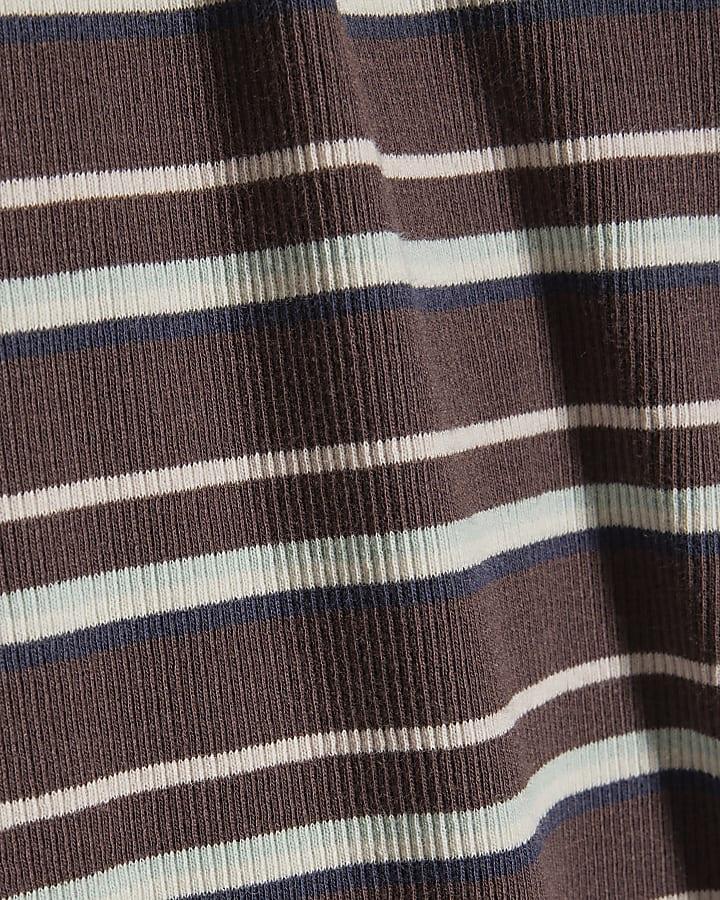 river island Girls Brown Stripe Wide Leg Trousers