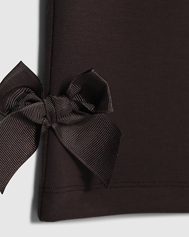 River Island Girls Brown Wide Leg Bow Trousers