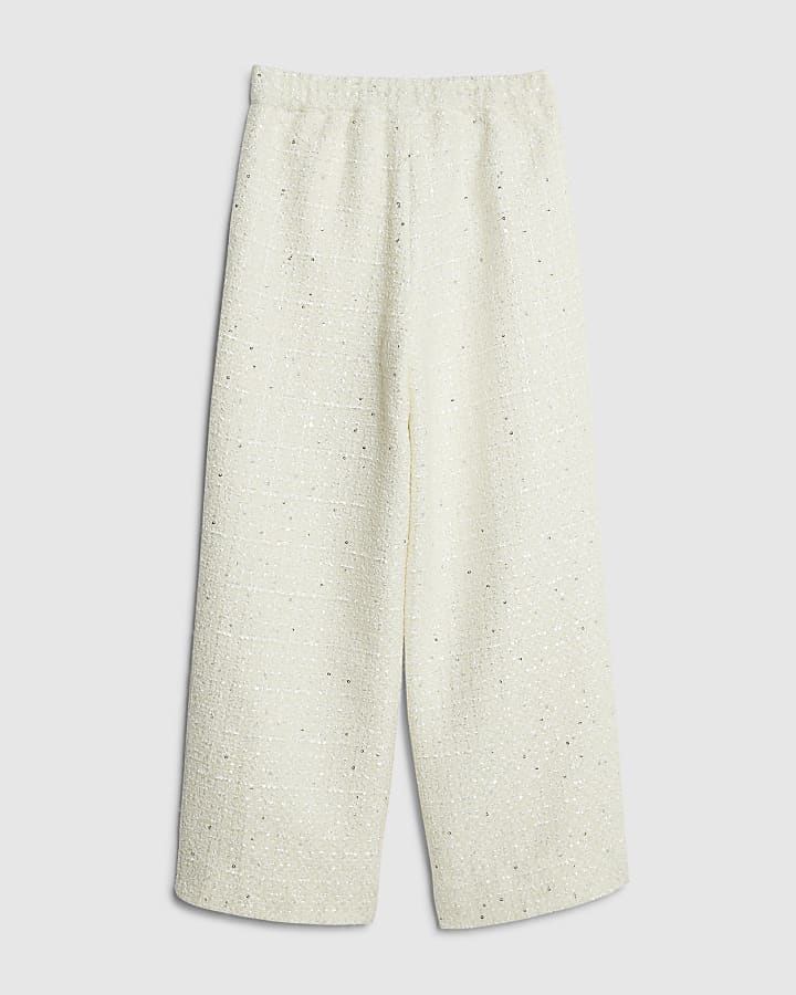 River Island Girls Cream Boucle Trousers