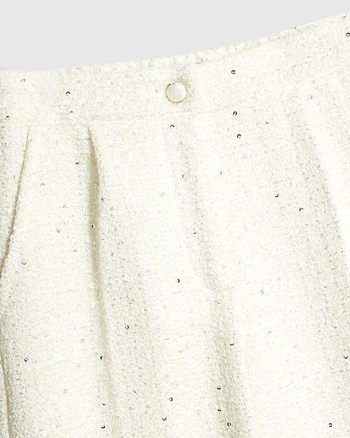 River Island Girls Cream Boucle Trousers