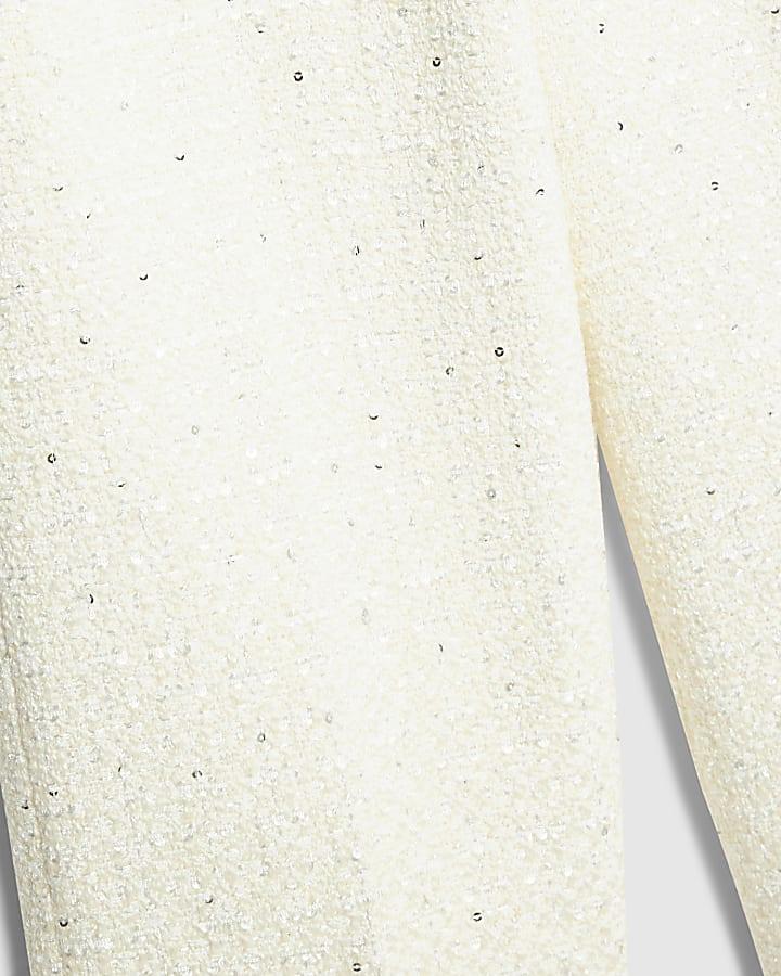 River Island Girls Cream Boucle Trousers