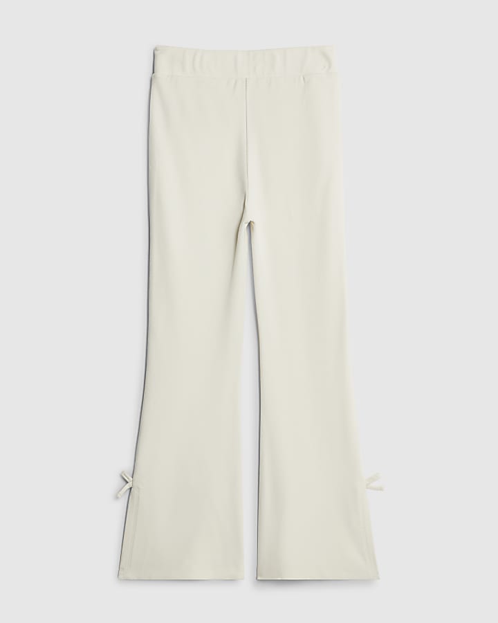 River Island Girls Cream Cosy Flared Trousers