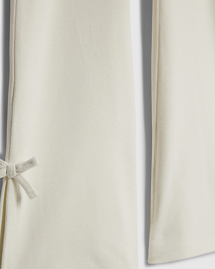 river island Girls Cream Cosy Flared Trousers