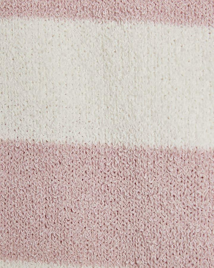 River Island Girls Cream Lace Collar Stripe Jumper