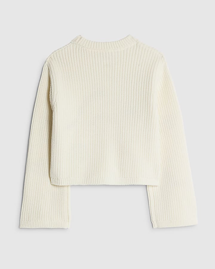 River Island Girls Cream Ladybird Lips Jumper