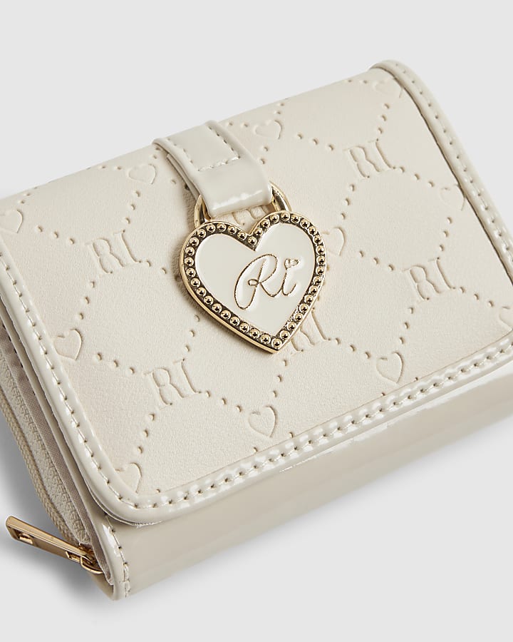 River Island Girls Cream Monogram Purse