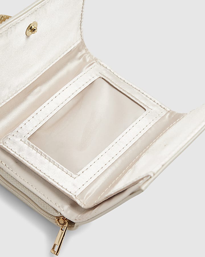 river island Girls Cream Monogram Purse