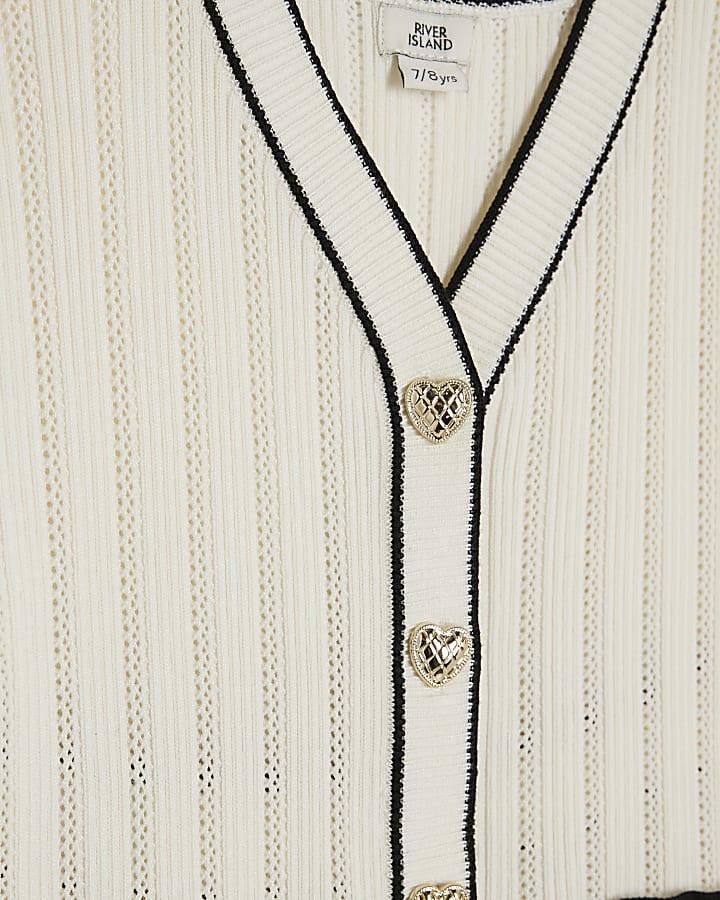 River Island Girls Cream Peplum Waistcoat Set