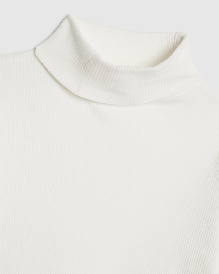 river island Girls Cream Roll Neck Top Set
