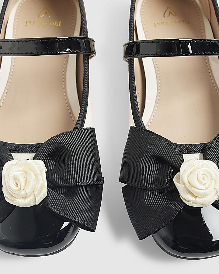 River Island Girls Cream Rose Bow Pumps