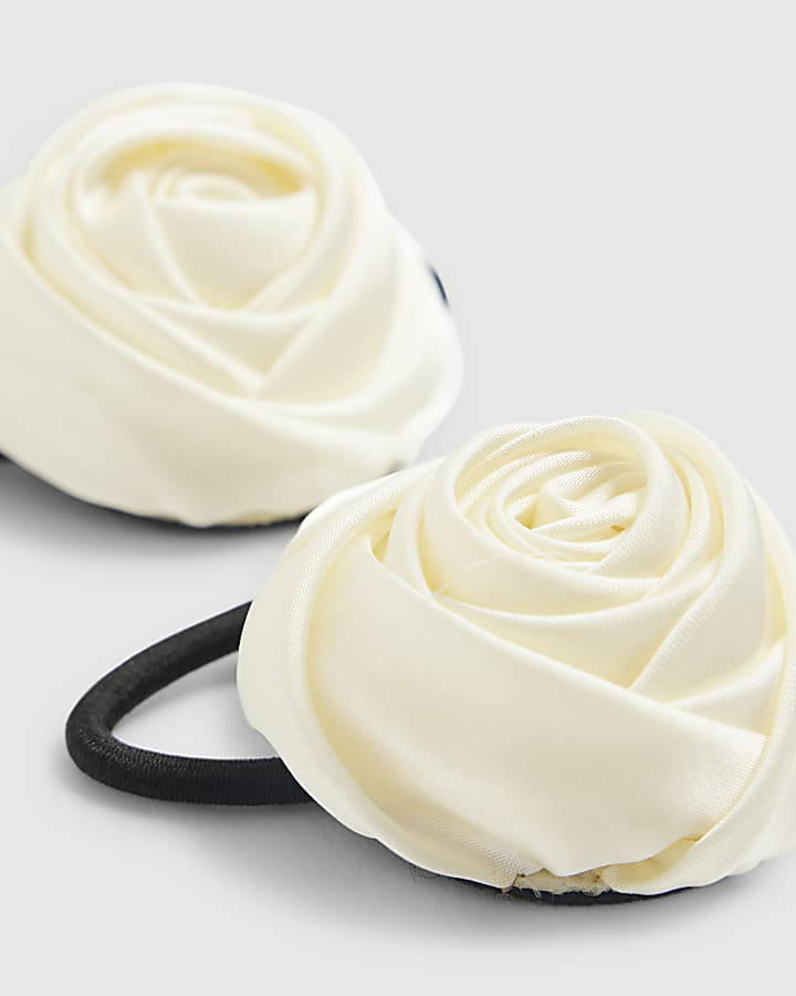 river island Girls Cream Rose Hair Tie