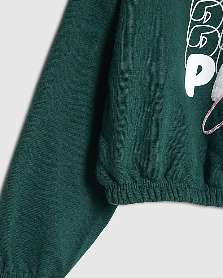 river island Girls Green Paris City Sweatshirt