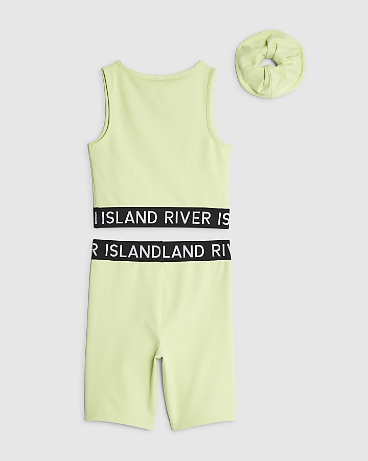 River Island Girls Green Tank Top Set