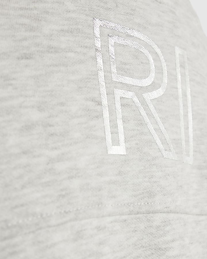 River Island Girls Grey RI Waistband Bomber Jacket