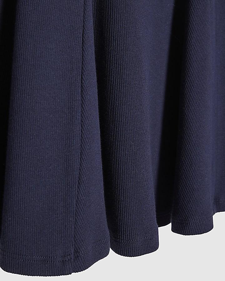 river island Girls Navy Oversized Collar Dress