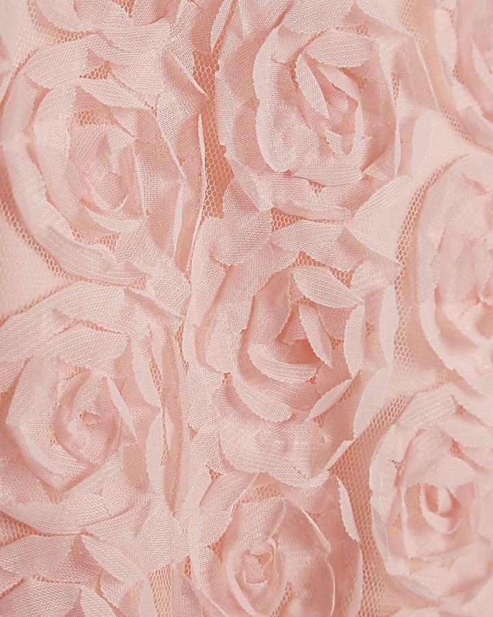 River Island Girls Pink 3D Floral Bomber Jacket