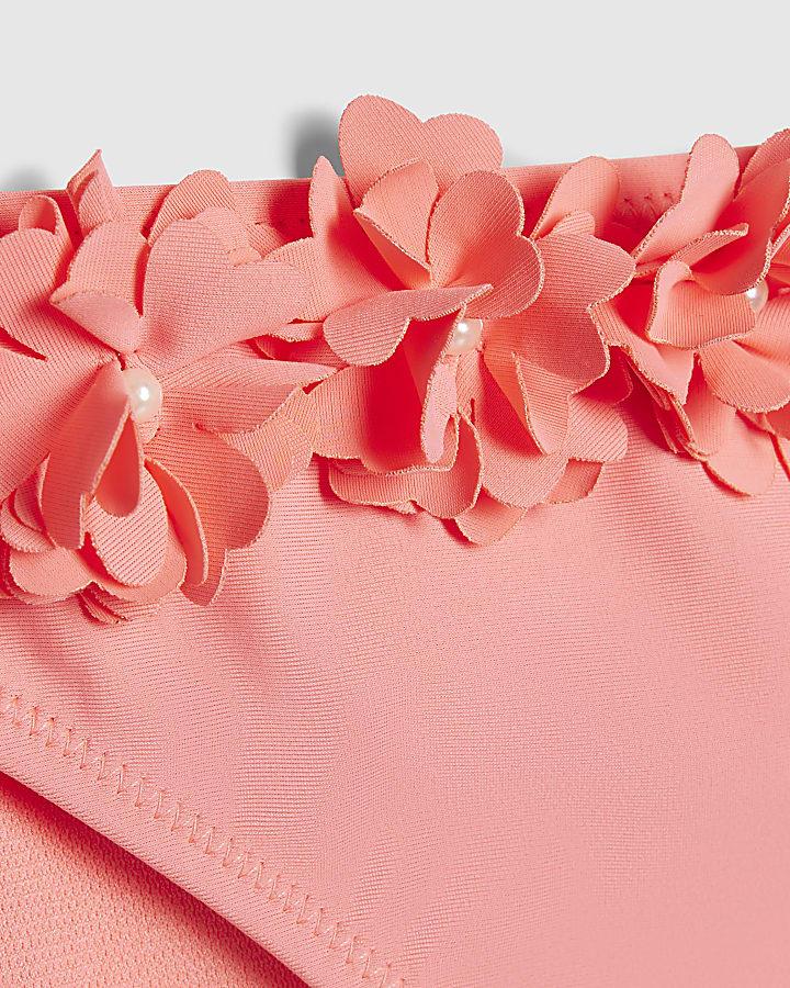 river island Girls Pink 3D Flower Bikini Set