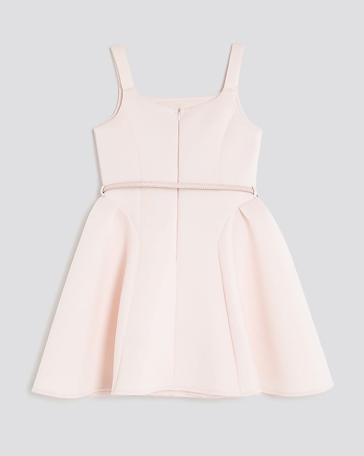River Island Girls Pink Belted Dress