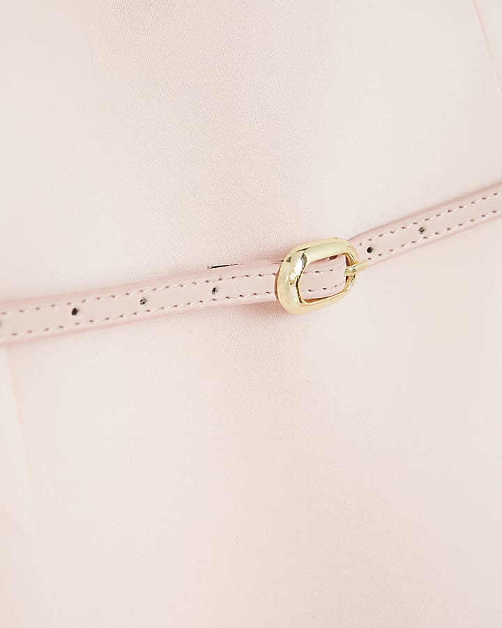 River Island Girls Pink Belted Dress