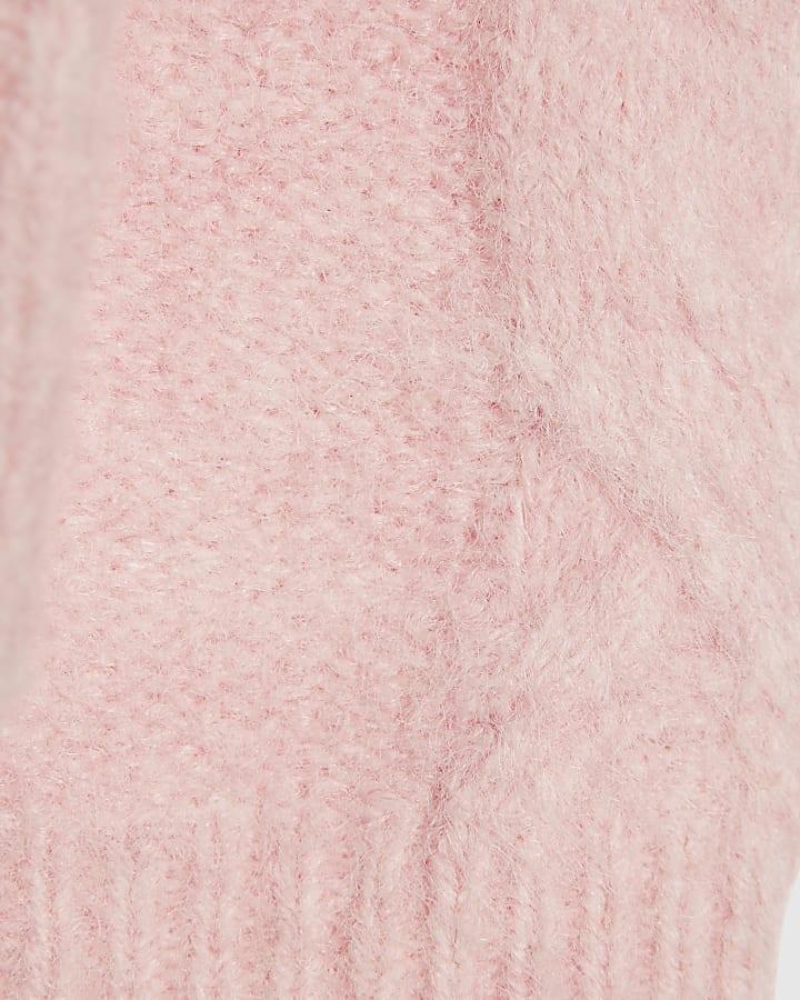 River Island Girls Pink Bow Flower Cardigan