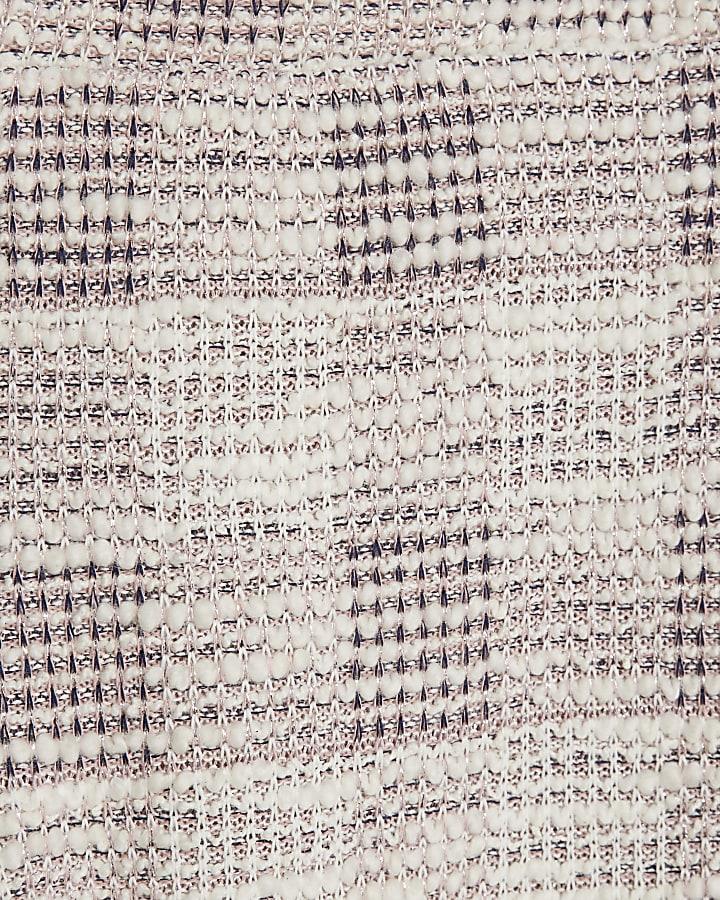 river island Girls Pink Check Boucle Waistcoat Set