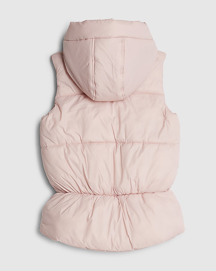 River Island Girls Pink Gilet With Bag Set