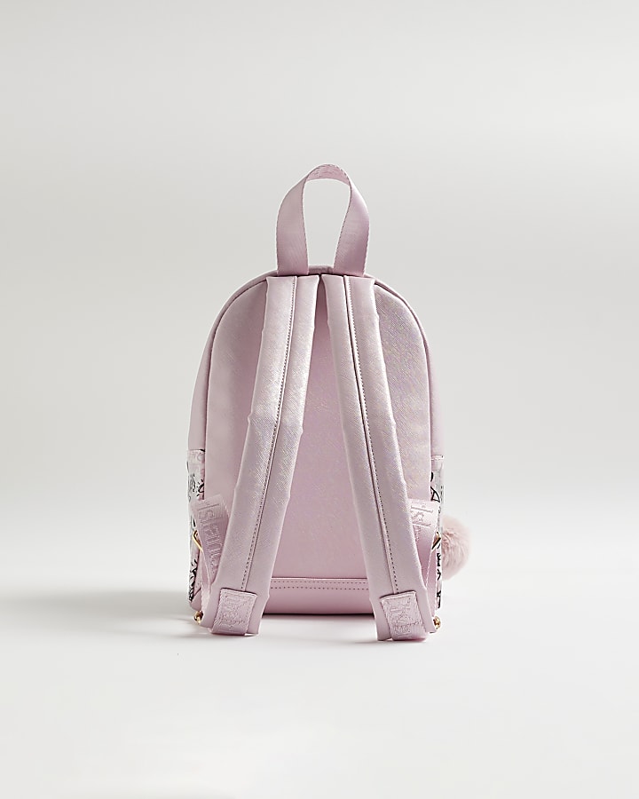 River Island Girls Pink Graffiti Backpack