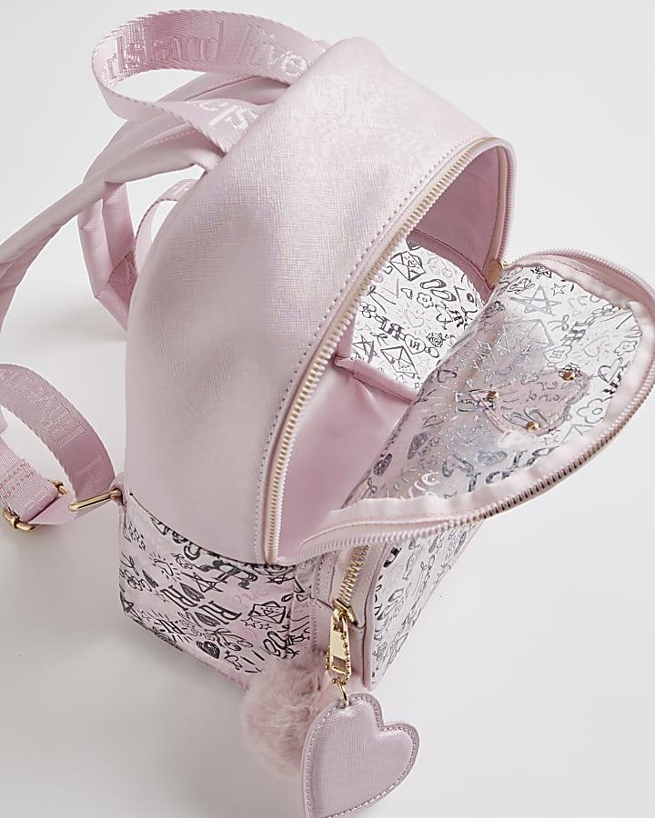 river island Girls Pink Graffiti Backpack