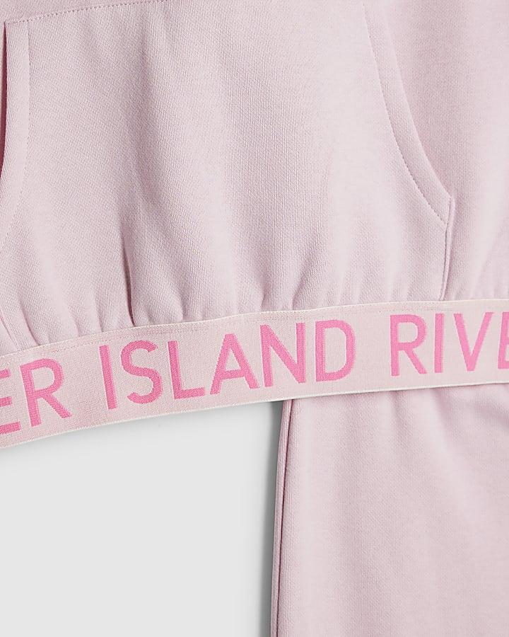 River Island Girls Pink Hooded Sweatshirt Set