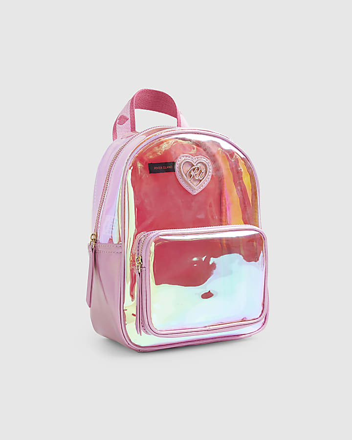 River Island Girls Pink Jelly Printed Backpack