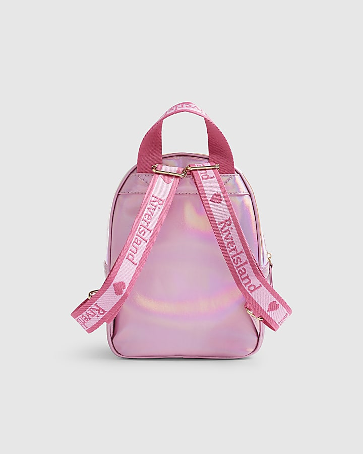 River Island Girls Pink Jelly Printed Backpack