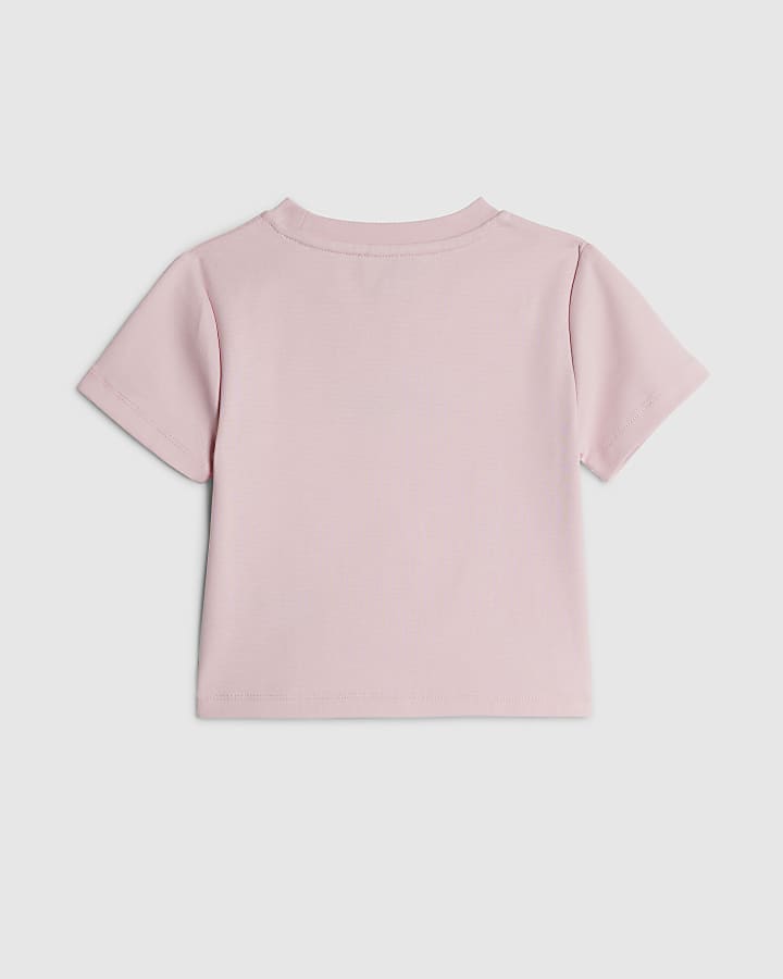 River Island Girls Pink L'amour Rosette T-Shirt