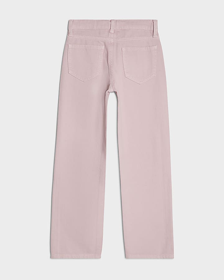 River Island Girls Pink Lips Straight Jeans