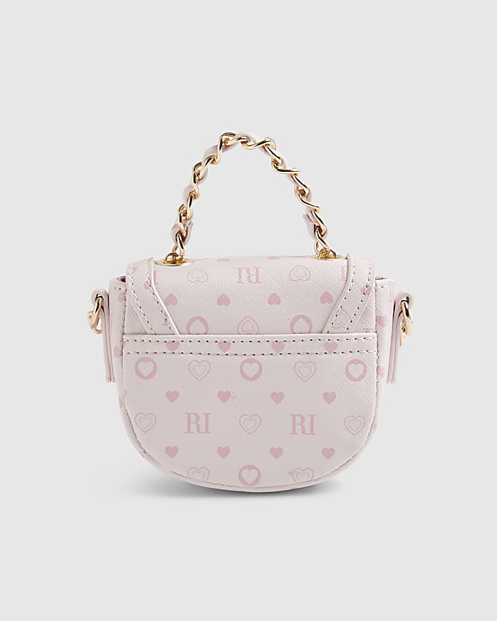 River Island Girls Pink Monogram Cross Body Bag