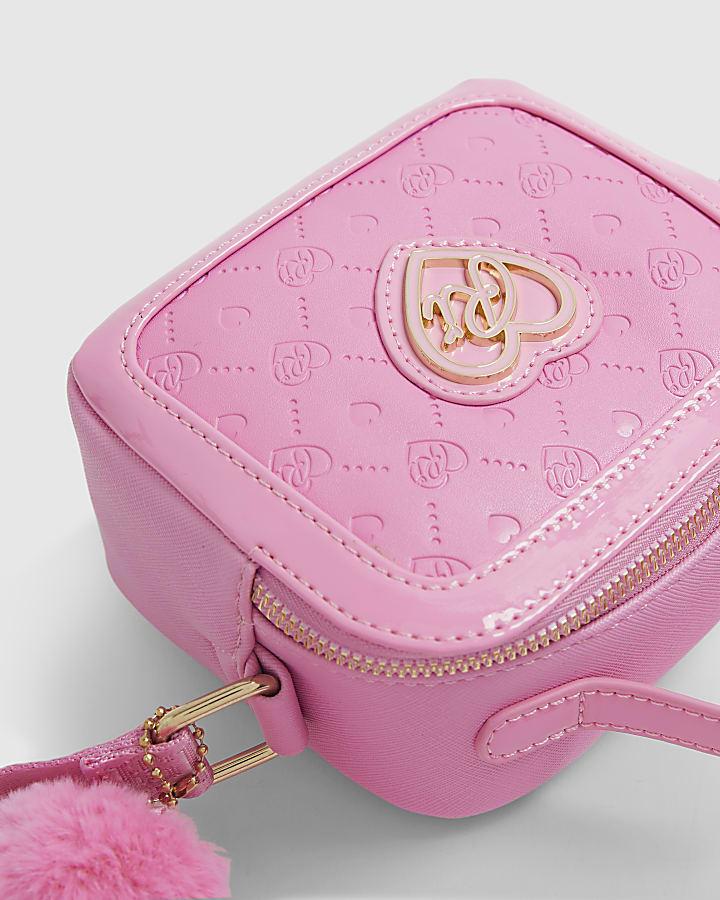 River Island Girls Pink Monogram Cross Body Bag